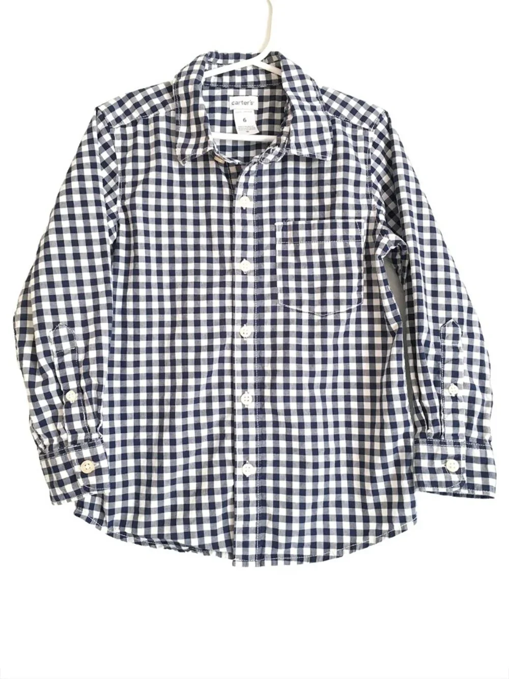 Carters Boy's Blue & White Long sleeve Shirt Size 6